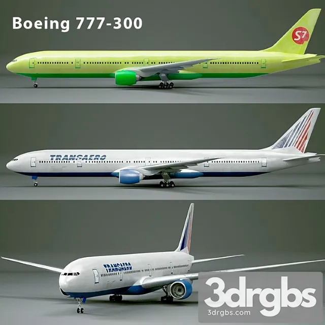 Boeing 777-300 3D Model Download