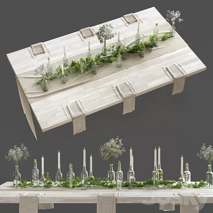 Bohemian Table Setting – 01 3D Model