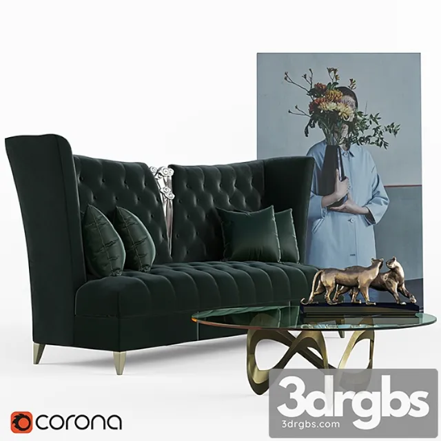 Bois De Vincennes Sofa Set 3D Model Download