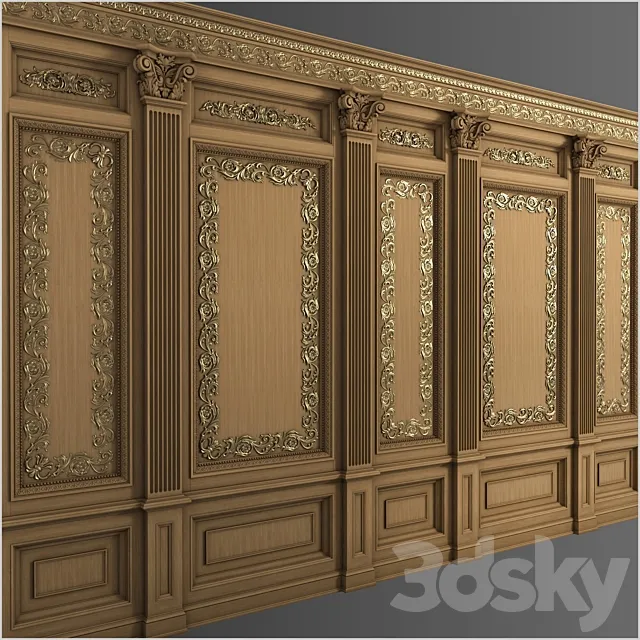 Boiserie INT-021 3D Model Boiserie INT-021 3D Model