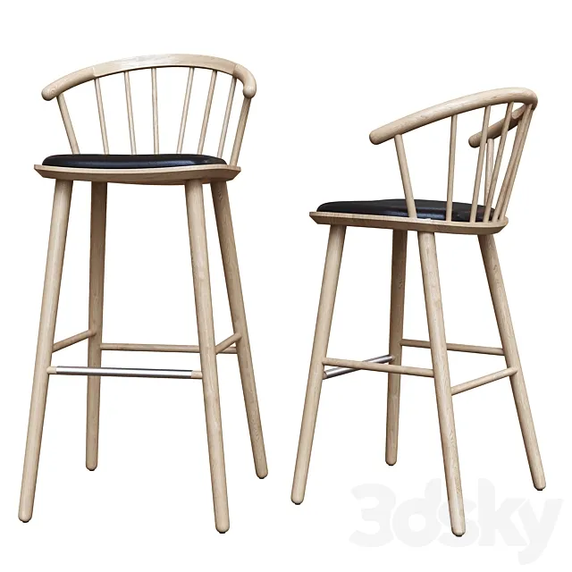 Bolia Sleek Hight Low Barstool 3DModel Bolia Sleek Hight Low Barstool 3DModel