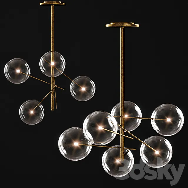 Bolle pendant lighting by Gallotti & Radice 3DModel Bolle pendant lighting by Gallotti & Radice 3DModel