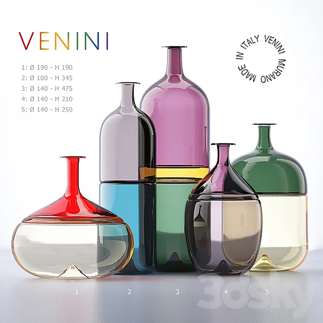 Bolle_bottles_Venini 3DModel