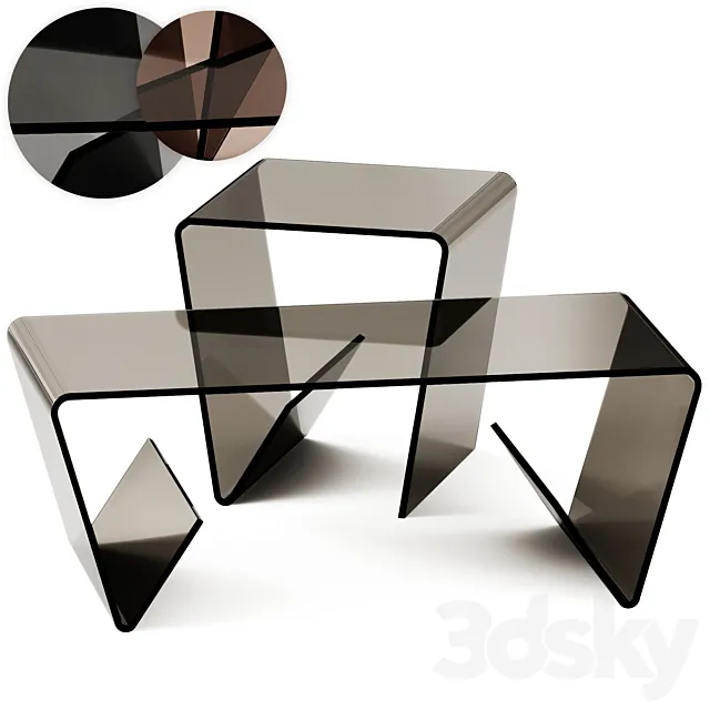 Bolling Coffee and Side Table set by Ivy Bronx 3D Model Bolling Coffee and Side Table set by Ivy Bronx 3D Model