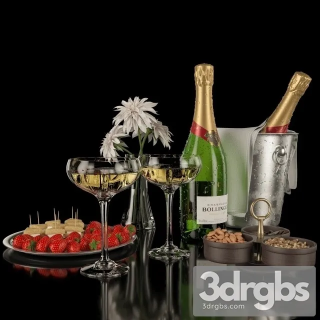 Bollinger Champagne Set 3D Model Download