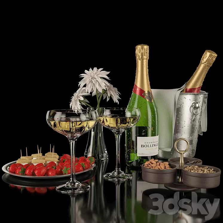 Bollinger Champagne Set 3D Model