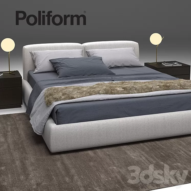 Bolton Bed Poliform 3D Model Bolton Bed Poliform 3D Model