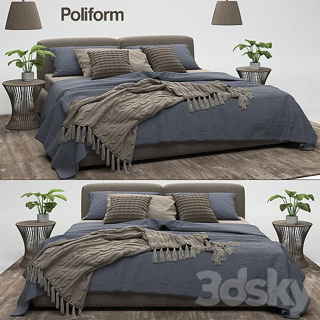 Bolton bed Poliform 3DModel Bolton bed Poliform 3DModel