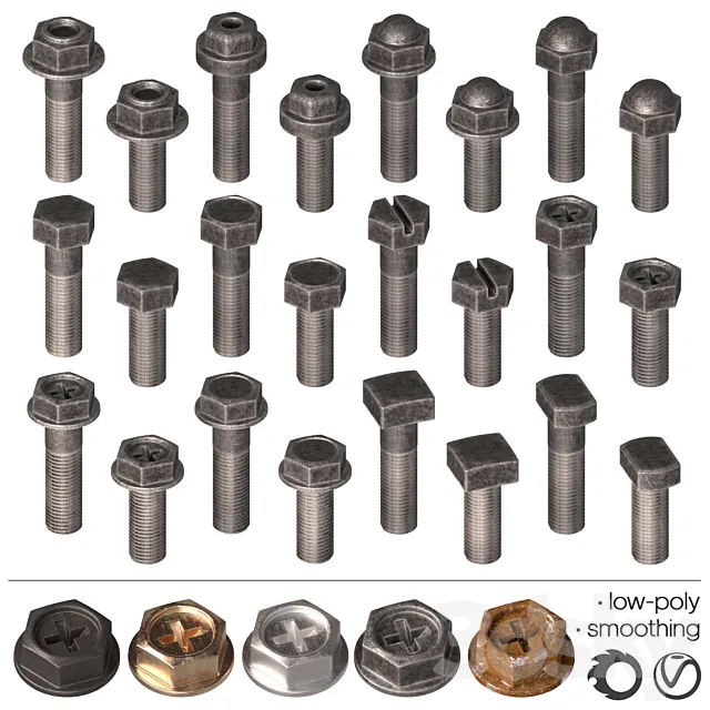 Bolts – Set-4 3D Model Bolts – Set-4 3D Model