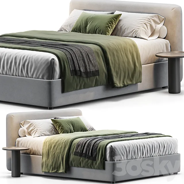 Bolzan letti Joy Sottile Queen Bed 3D Model Bolzan letti Joy Sottile Queen Bed 3D Model