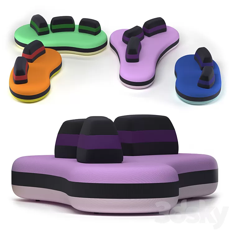 Bombom sofa by Roche Bobois 3D Model Bombom sofa by Roche Bobois 3D Model