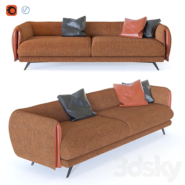 Bonaldo _ Saddle 2 seats 3D Model Bonaldo _ Saddle 2 seats 3D Model