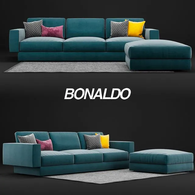 Bonaldo All-One Sofa and Pouf 3D Model Bonaldo All-One Sofa and Pouf 3D Model