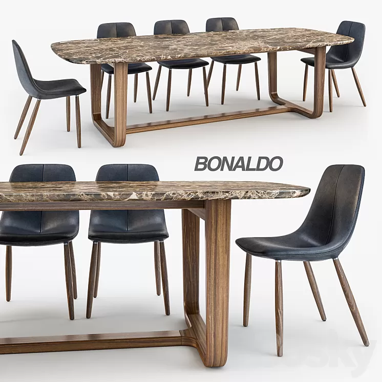 Bonaldo By chair Medley table 3D Model Bonaldo By chair Medley table 3D Model
