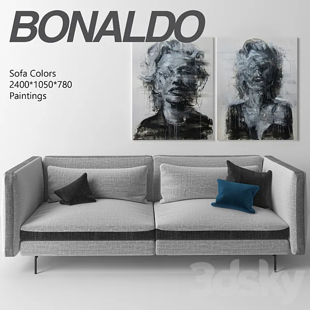 Bonaldo Colors sofa with pillows 3DModel