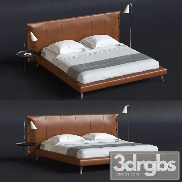 Bonaldo Cuff Brown Leather Bed 3D Model Download Bonaldo Cuff Brown Leather Bed 3D Model Download