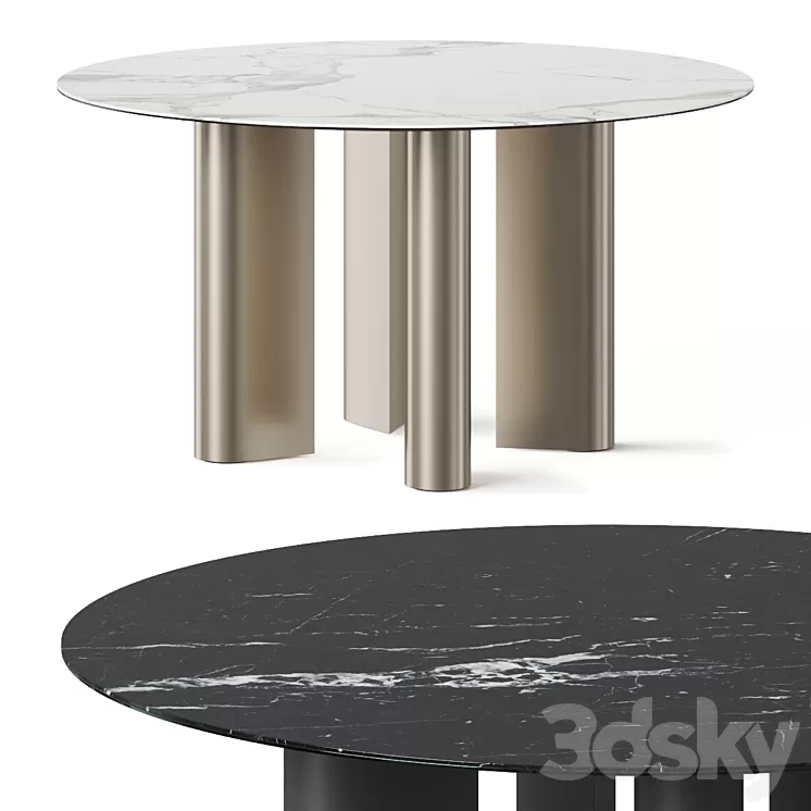 Bonaldo Geometric Round Dining Table 3D Model Free Download