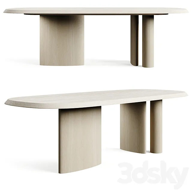 Bonaldo Padiglioni 2024 Travertino Dining Table 3D Model Bonaldo Padiglioni 2024 Travertino Dining Table 3D Model