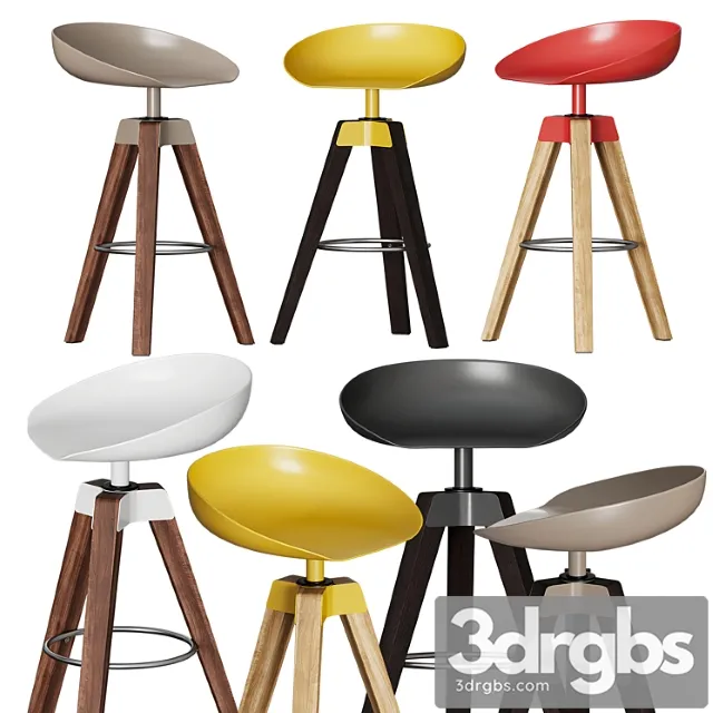 Bonaldo plumage stool 2 3D Model Download