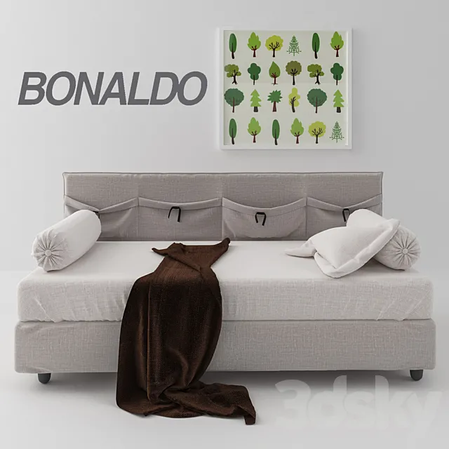 Bonaldo Pongo bed with pillows 3D Model Bonaldo Pongo bed with pillows 3D Model