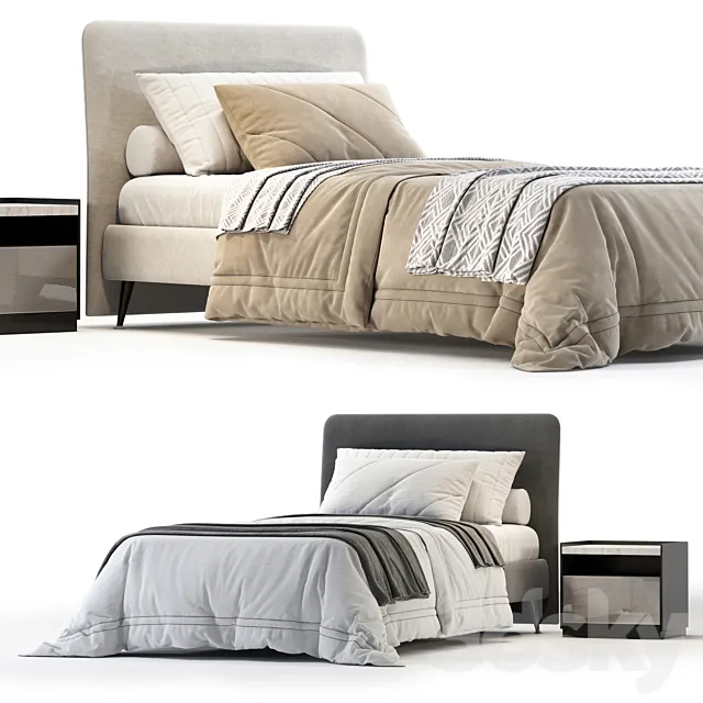 Bonaldo tonight single Bed 3D Model Bonaldo tonight single Bed 3D Model