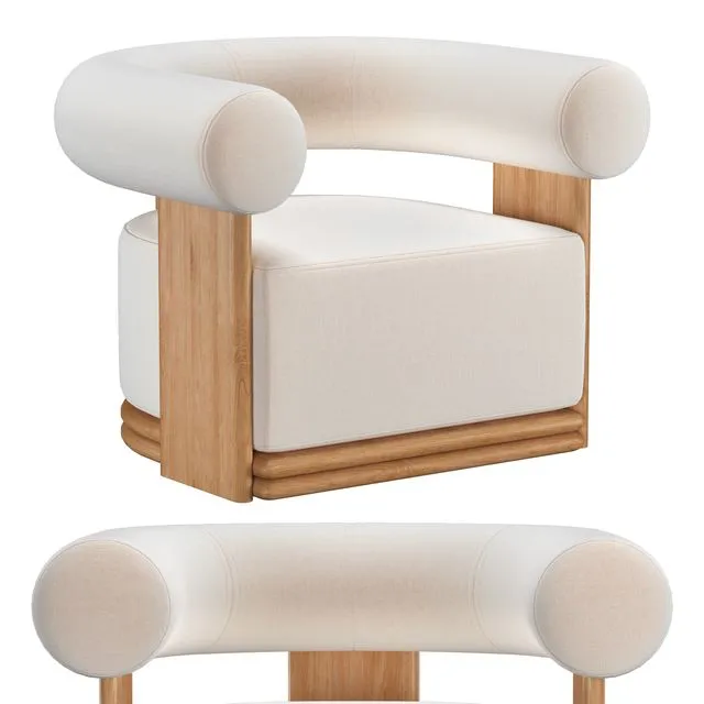 BONDI TEAK SWIVEL LOUNGE CHAIR 3D Model