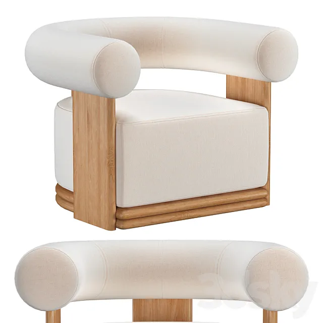 BONDI TEAK SWIVEL LOUNGE CHAIR 3D Model