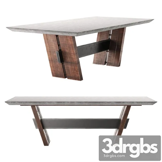 Bonham dining table in dark gray 2 3D Model Download Bonham dining table in dark gray 2 3D Model Download