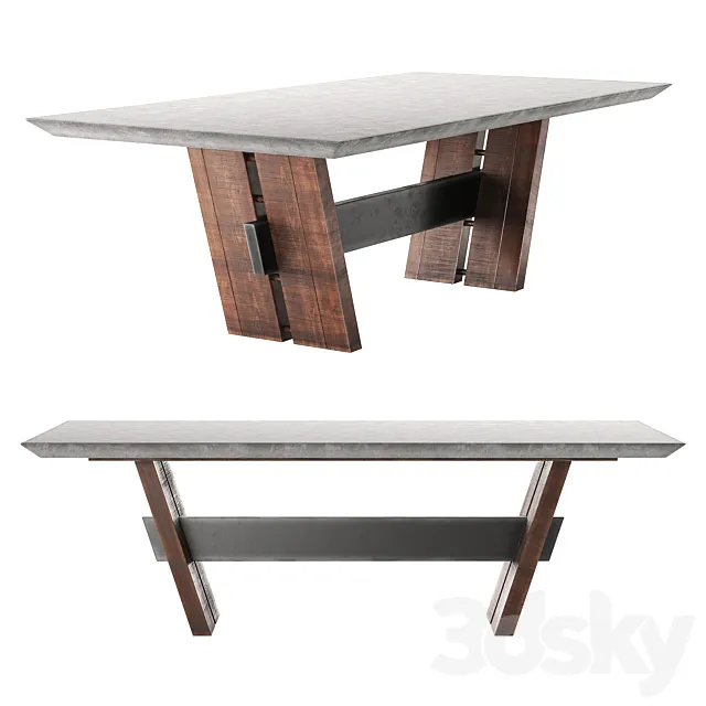 Bonham Dining Table in Dark Gray 3DModel