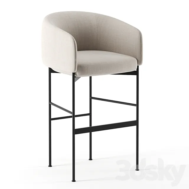 Bonnet bar chair by Adea 3D Model