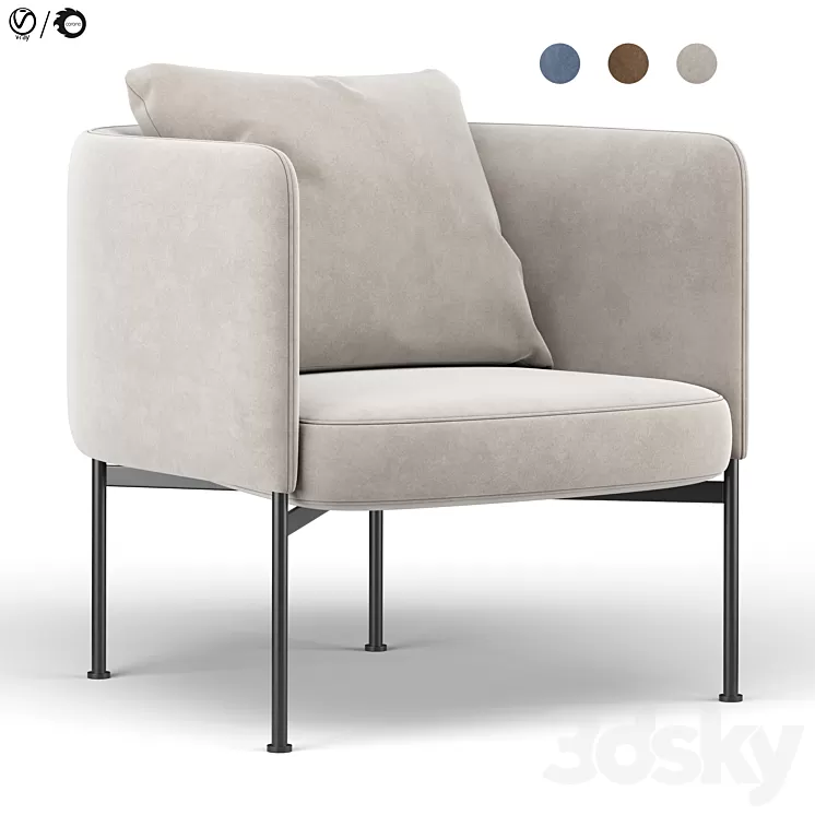 Bonnet club armchair 3D Model Free Download