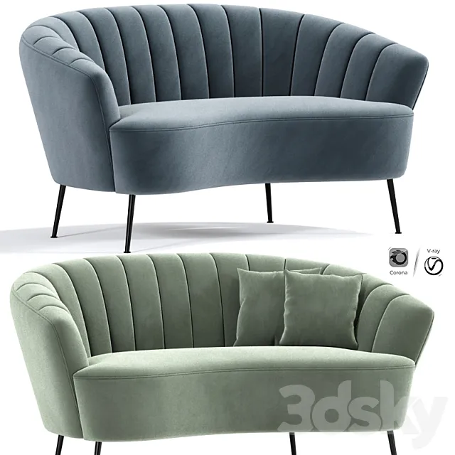 Bonnie 2 seater loveseat sofa 3D Model Bonnie 2 seater loveseat sofa 3D Model