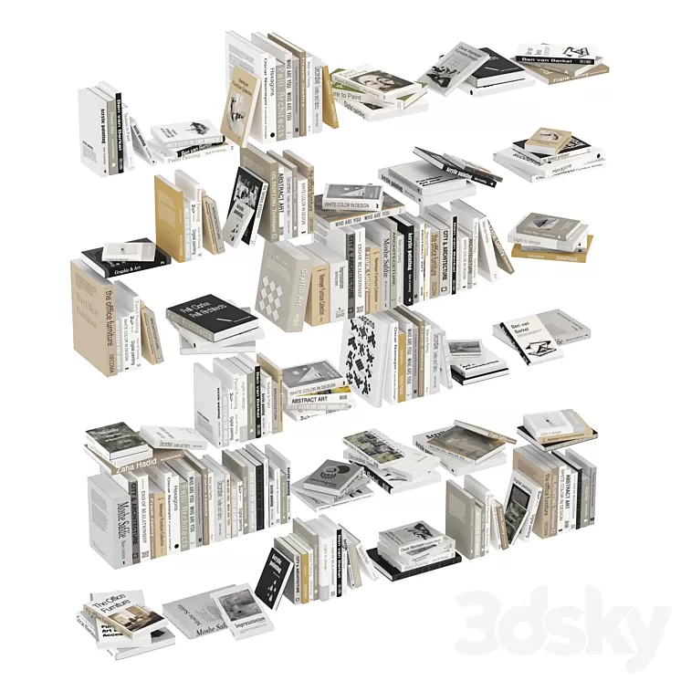 Book collection set 1 3D Model Free Download