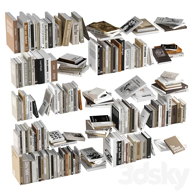 Book collection set3 3DModel