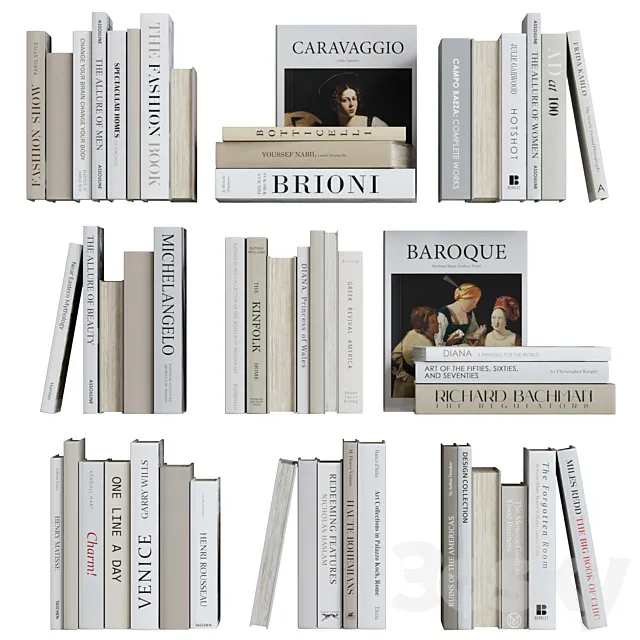 Book decor set 1 3DModel