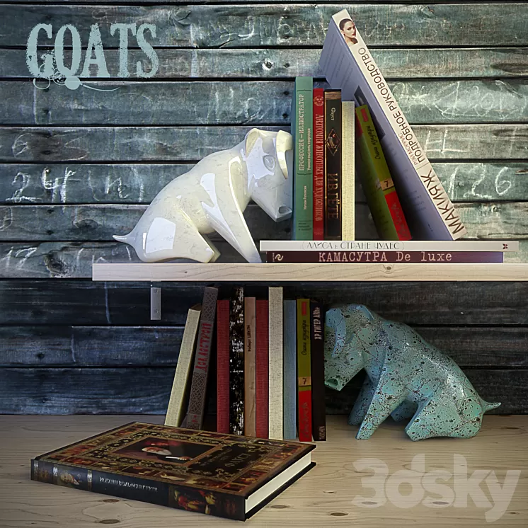 Book holder Goats 3D Model