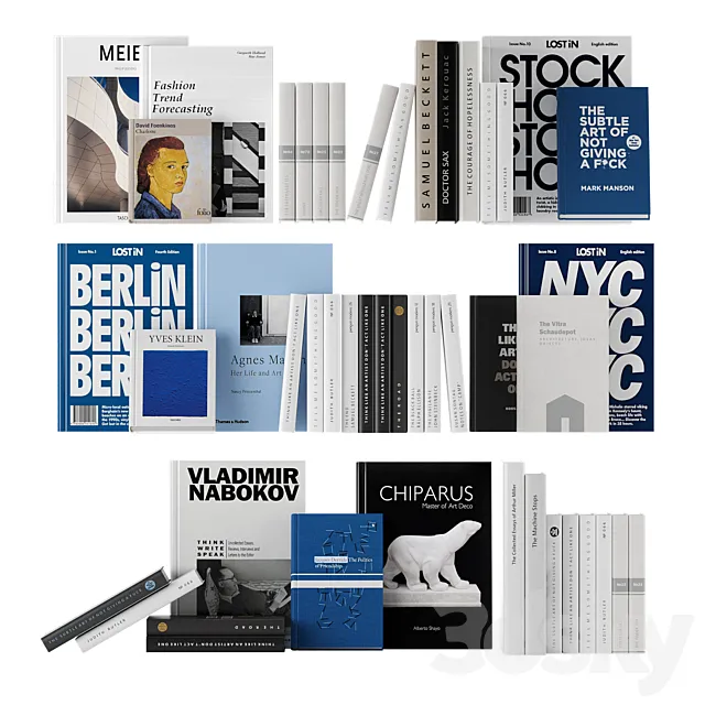 book set 02 – blue 3DModel book set 02 – blue 3DModel