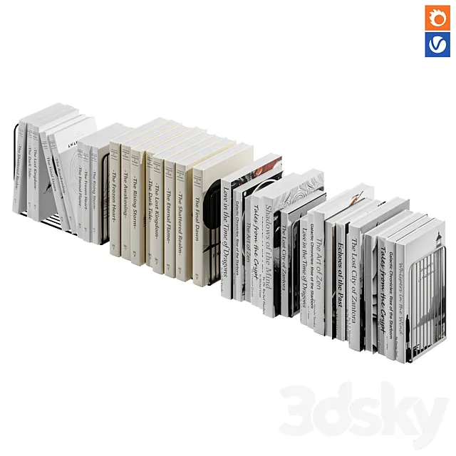Book set-03 3D Model