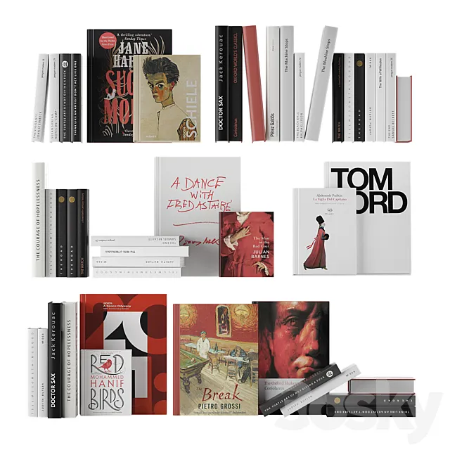 book set 03 – red 3D Model book set 03 – red 3D Model