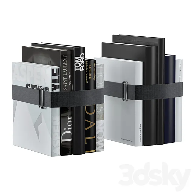 Book set decor 133 3D Model Book set decor 133 3D Model