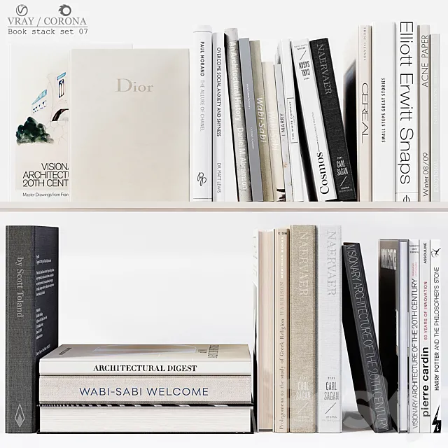 Book stack set 07 3DModel Book stack set 07 3DModel