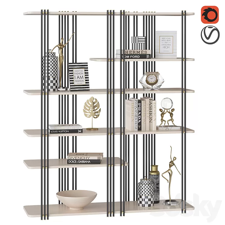 Bookcase BAMBOO / Praddy 3D Model Bookcase BAMBOO / Praddy 3D Model