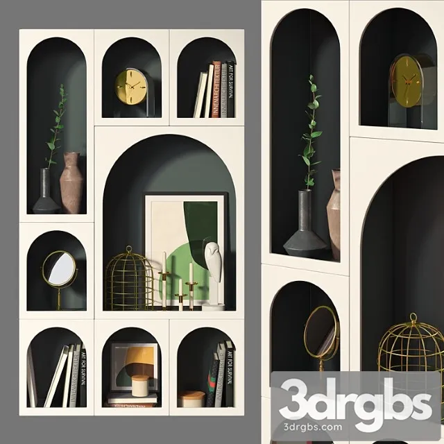 Bookcase bonaldo set 01 3D Model Download