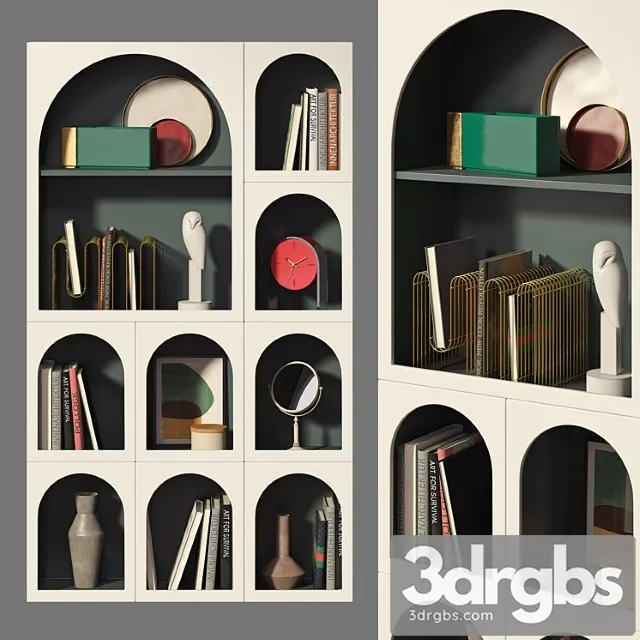 Bookcase bonaldo set 02 3D Model Download