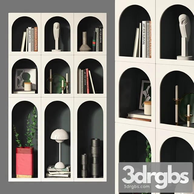 Bookcase bonaldo set 03 3D Model Download
