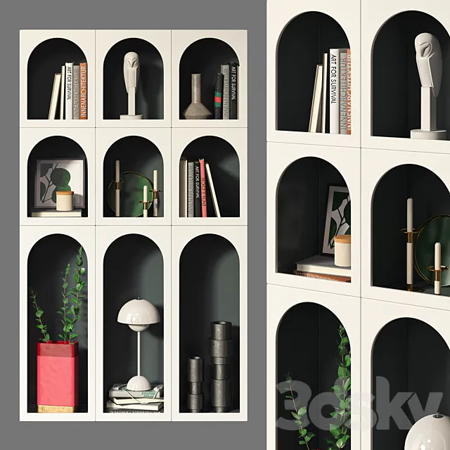 Bookcase Bonaldo set 03 3DModel