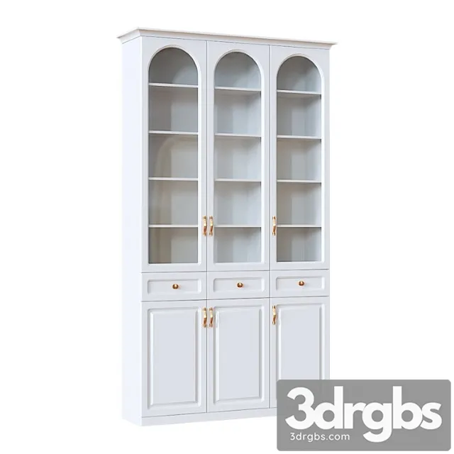 Bookcase classic 2 white 3D Model Download