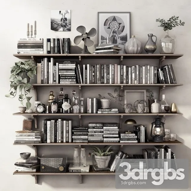 Bookcase Decoration 04 3D Model Download Bookcase Decoration 04 3D Model Download