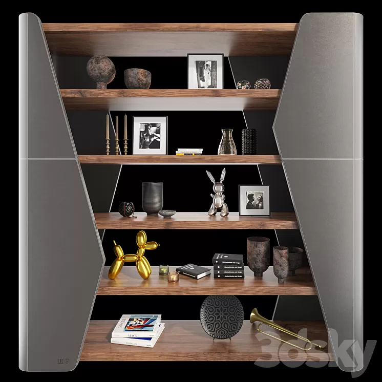 Bookcase Finesse Riva 1920 3D Model Bookcase Finesse Riva 1920 3D Model