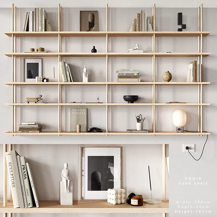 Bookcase FOGIA 3D Model Free Download